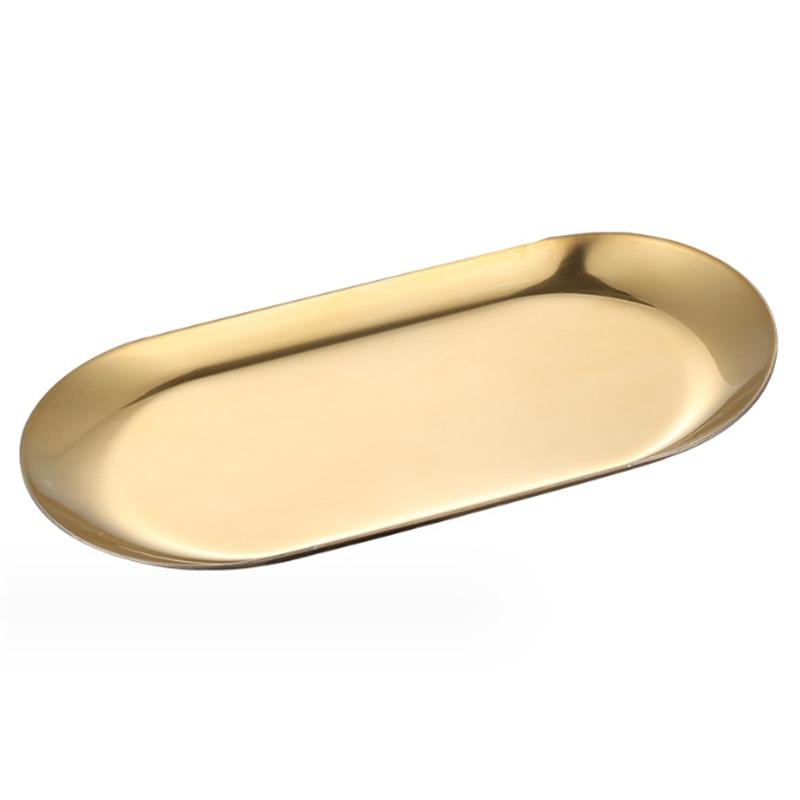 S/L Gold Edelstahl Nailart Ausrüstung Platte Kosmetik Aufbewahrungstablett Arzt Chirurgisch Dental Tablett Nagel Schale Maniküre Werkzeuge
