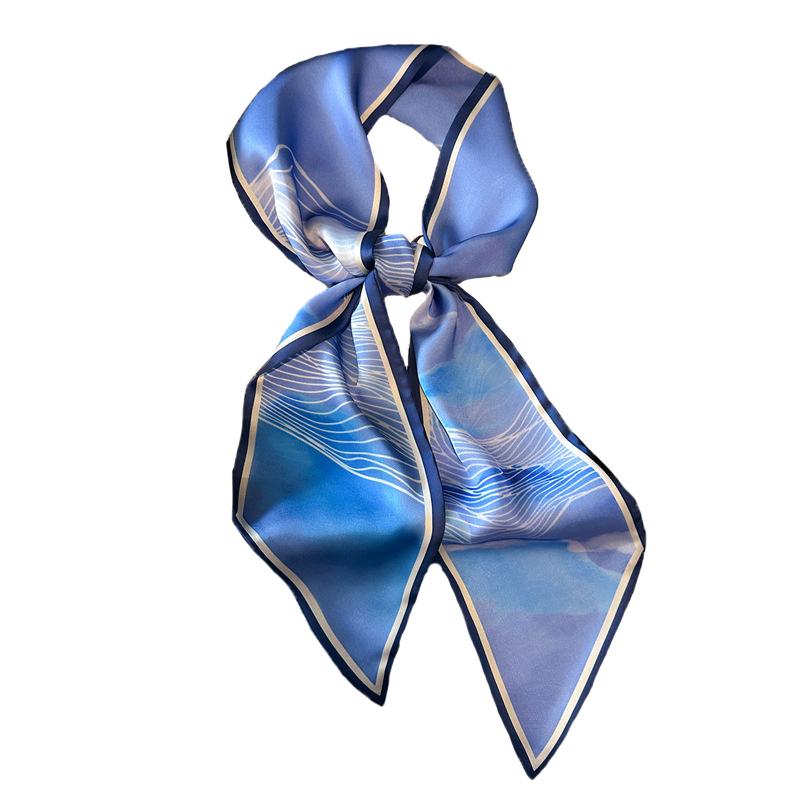Long Silk Scarf Bag Tie Lady Neck Skinny Scarves Hairband Foulard Stripe Print Brand Lady Neckerchief Ribbon 2025 Spring New
