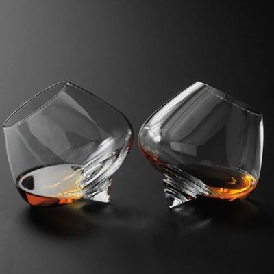 1pc Whiskey Glass Rotating High Belly Cigar Whiskey Cocktail Drinking Wine Cup Tumbler Down Bar KTV Club Glasses