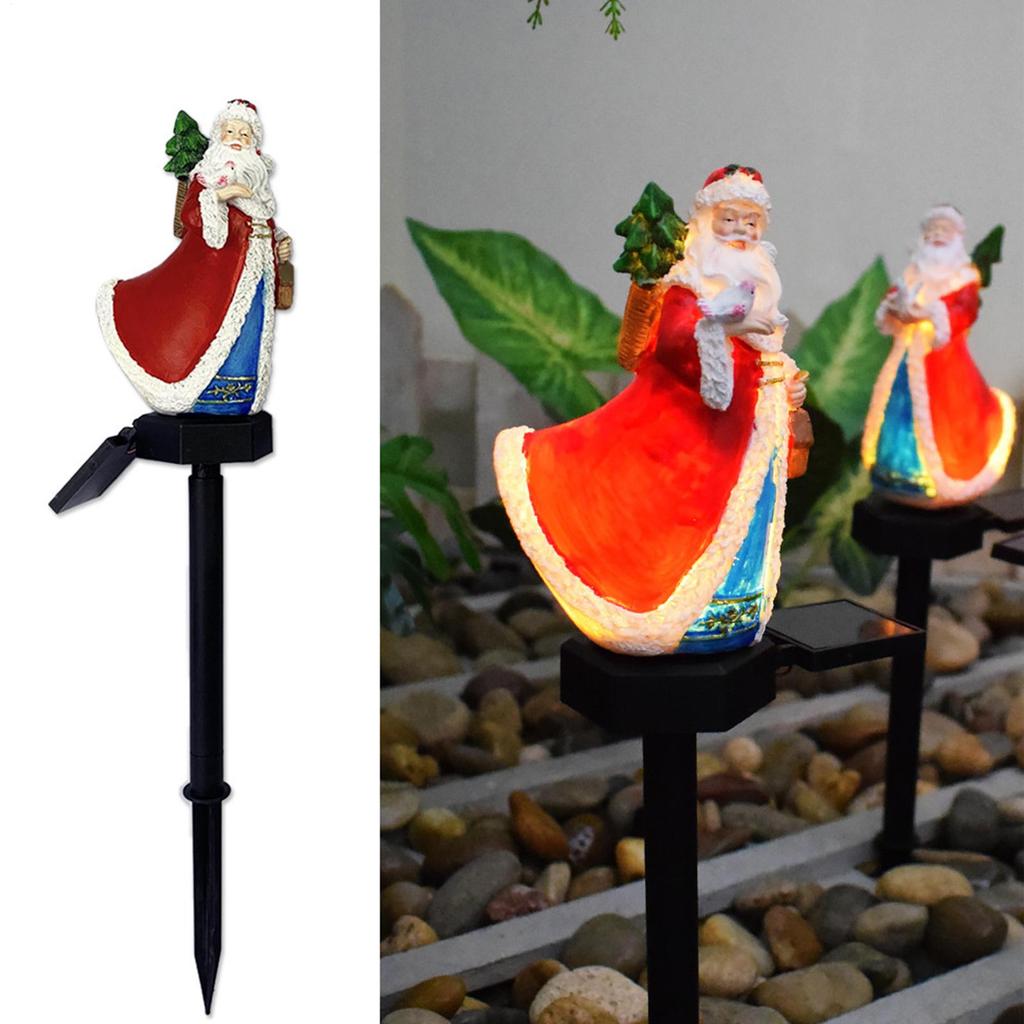 Outdoor Solar Christmas Lights Stake Santa Claus Decorations Pathway Lights Christmas Garden Landscape Decoration Lights