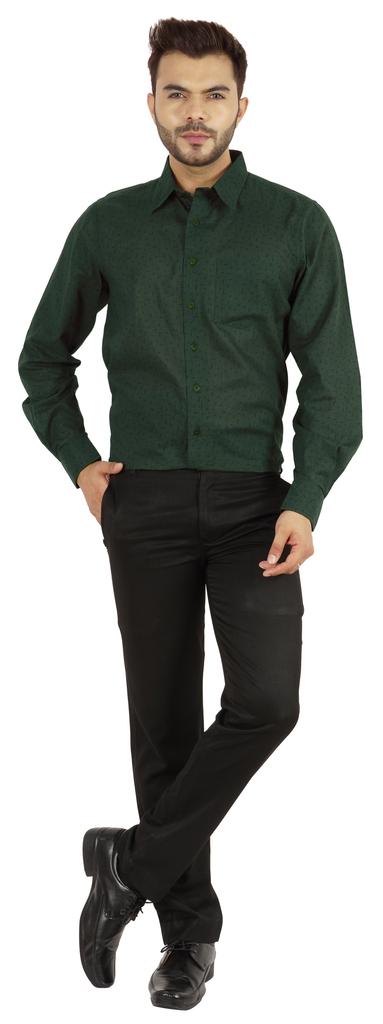 Bestman Printed Shirt For Mens Full Sleeves With Cuff Slub Cotton Shirt Office