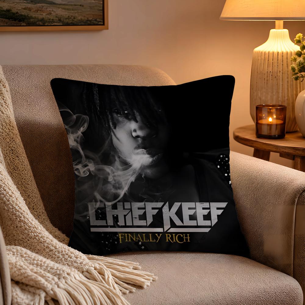 CChief KeefS Album Cover Cushion Cover Soft Plush Cushion Cover Double Print And Invisible Zipper For Sofa Home Car Use