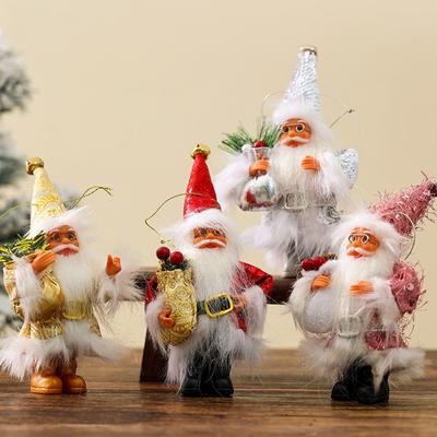 Neue kreative Weihnachtsbaumdekorationen Neujahr Wiederverwendbare stehende Kapuzen-Weihnachtsmann-Party Hängender Schmuck Weihnachtsdekorationen