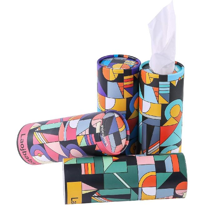 Car Tissues Canned Tissue Cylinder Tissue Boxes Perfect For Car Cup Holder Car Tissue Holder (4 Canisters/200 Tissues/3-Ply) Travel Tissues