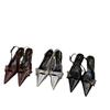Niche high heels red bag head sandals fairy shoes 2025 new spring and summer black French pointed single shoes