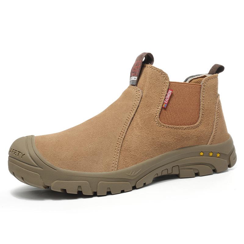 

Обувь для страхования труда, противоударные и противопрокольные ботинки из коровьей кожи для электросварки, нескользящая рабочая обувь со стальным носком на все времена года 46