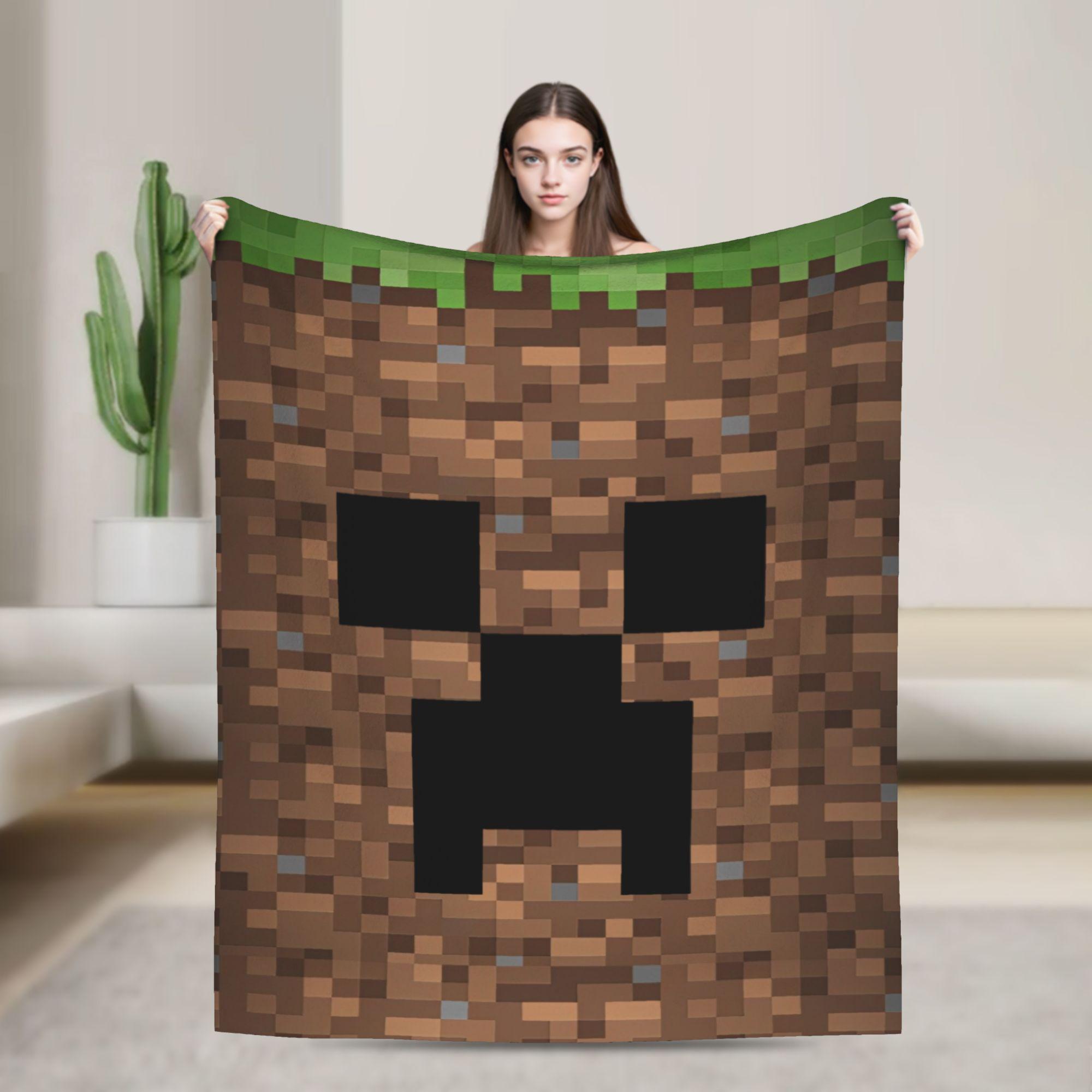 

Creeper Big Face Videogame Blankets Fleece Spring/Autumn Game Multi-function Warm Throw Blankets for Sofa Travel Bedspreads 30x40in