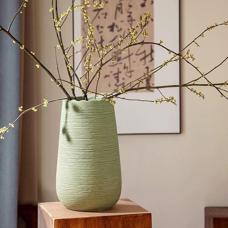 Decoration Living Room Flower Arrangement Light Luxury Senior Sense Dried Flowers Jingdezhen Ceramic Table Flower Arrangement Chinese Retro Flower