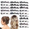 RedChimes 20 Stück Koreanischer Stil Funkelnder Kristallstein Geflochtene Haarspangen mit 3 Kleinen Haarspangen, Stilvolles Haaraccessoire Perfekt für Mädchen und Frauen