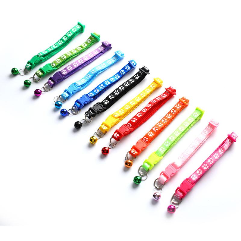 New Cute Bell Collar For Cats Dog Collar Funny Footprint Collars Leads Cat