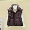 Stand-up collar short cotton-padded vest women's autumn and winter new warm fashion high-waisted American vest bread jacket