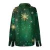 Women's Shirt Blouse Christmas Print Button Long Sleeve Casual Basic Shirt Collar Regular Top