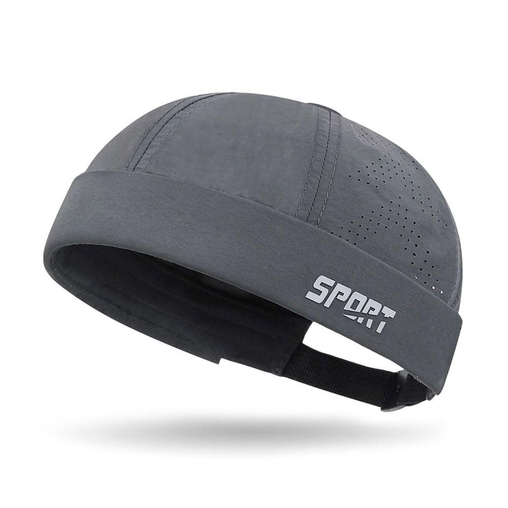 Yiran Dayang Hat Men's Fashion Summer Beanie Street Hat Hip Hop Quick-Drying Brimless Docker Cap Solid Color Casual Melon Beanie Cap Outdoor