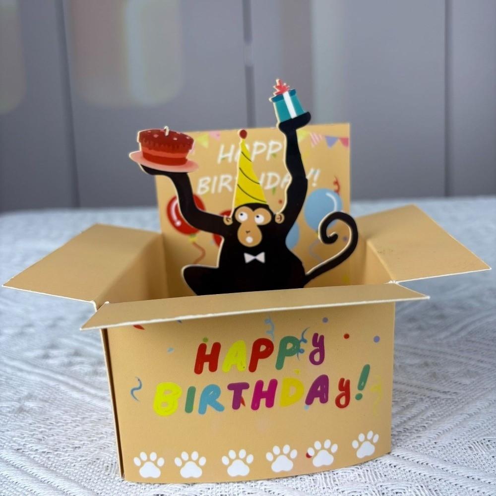 Novelty 3D Birthday Greeting Card Funny Invitation Card Happy Birthday Card Birthday Party