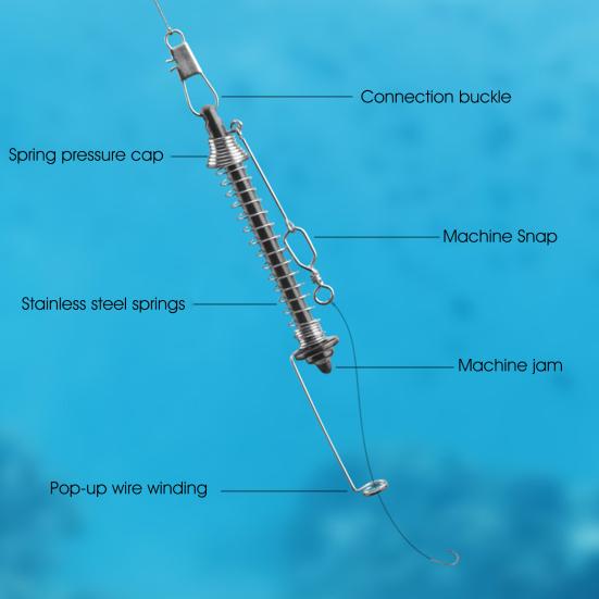 Automatic Fishing Hook High Elasticity Full Speed Stainless Steel Spring Fishhook Outdoor Fishing Bait Catch Hook Fishing Gear