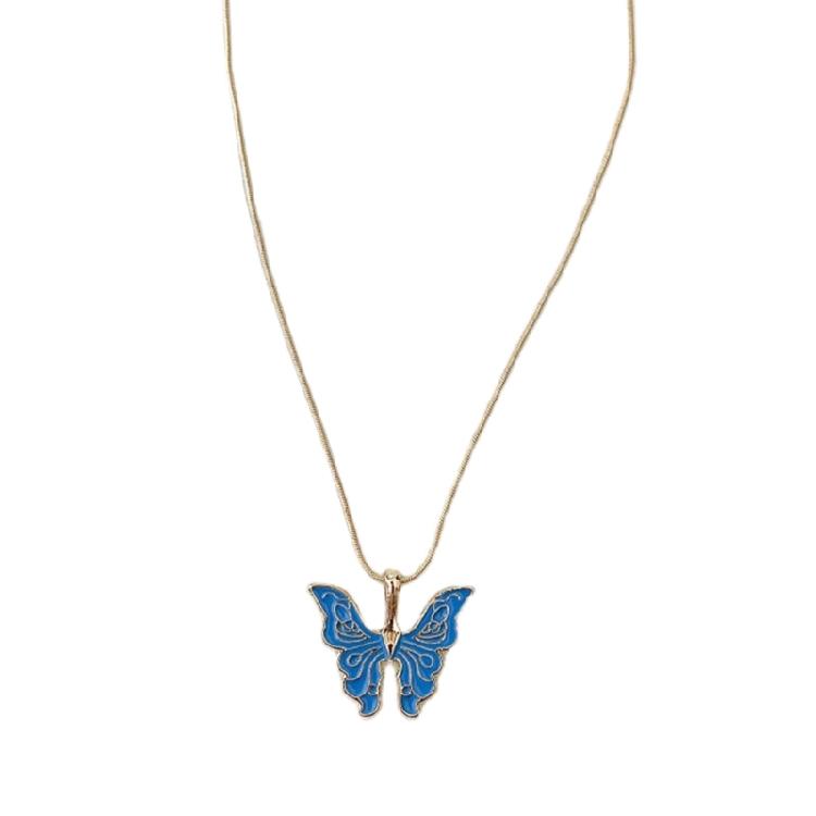 Butterfly Pendant Choker Adjustable Chain Necklace Perfect Gift for Girls Women
