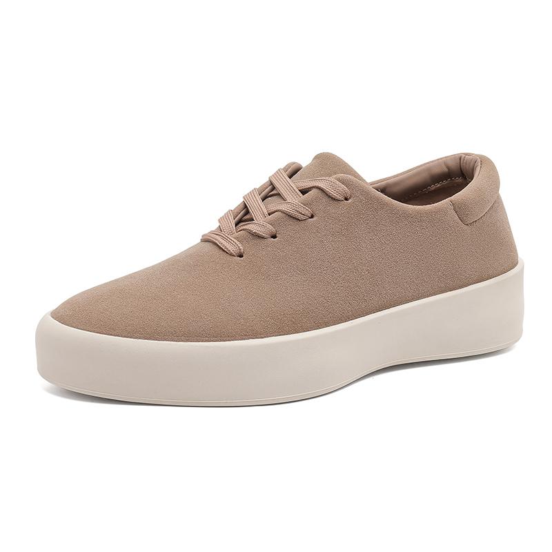 Fashion 2025 New Men's Suede Casual Shoe Comfortable Lace -Up Soft -Soled Walking Shoe Anti-Slip And Wear-Resistant Trendy Driving Shoes