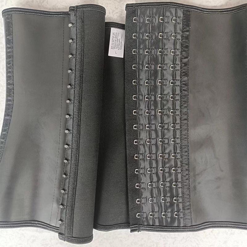 Latex Waist Trainer Body Shaper - 9 Steel Bones, 4 Rows of Hooks, Smooth Surface Abdominal Binder
