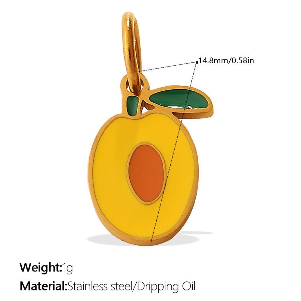 Dopamine Feng Shui Fruit Lemon Slices Oil Drip Necklace Bracelet Accessories Fresh Wind Pendant