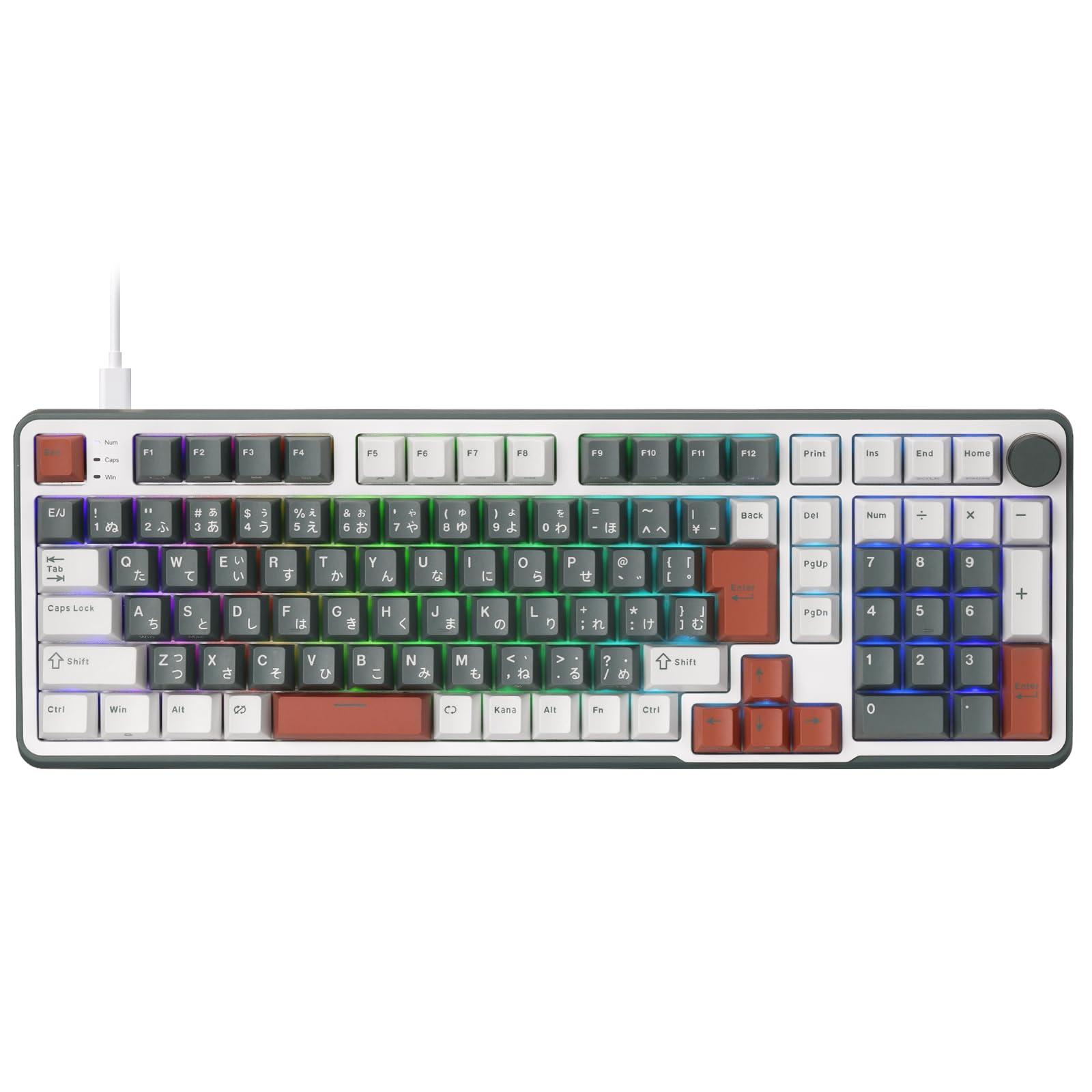 

RK ROYAL KLUDGE C98 JP HE Механічна ігрова з ефектом Холла, магнітна, дротова, RGB, швидкий тригер, регульована, частота опитування 8K, Pro Web Driver для Mac, японська QWERTY