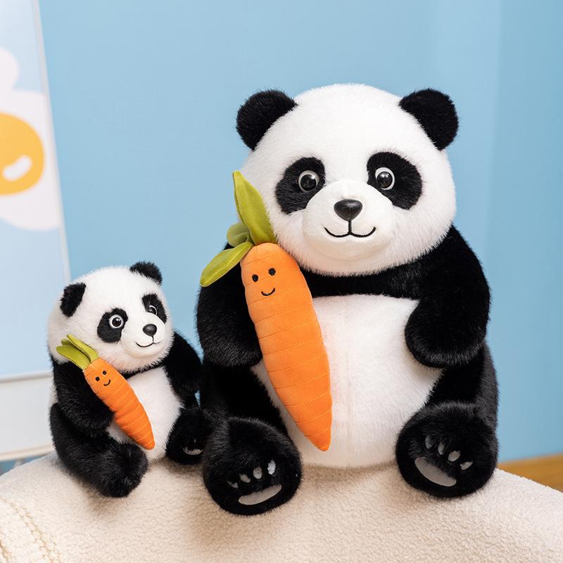 Creative Carrot Panda Doll Plush Toy Sitting Black And White Panda Doll Girl Company Soothing Doll