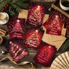 Christmas Greeting Cards for Relatives 6 Pcs Tree Cards, Merry Sparkly Bulk Stationery Set Holiday with Envelopes Winter, Xmas Party Supplies Wishes