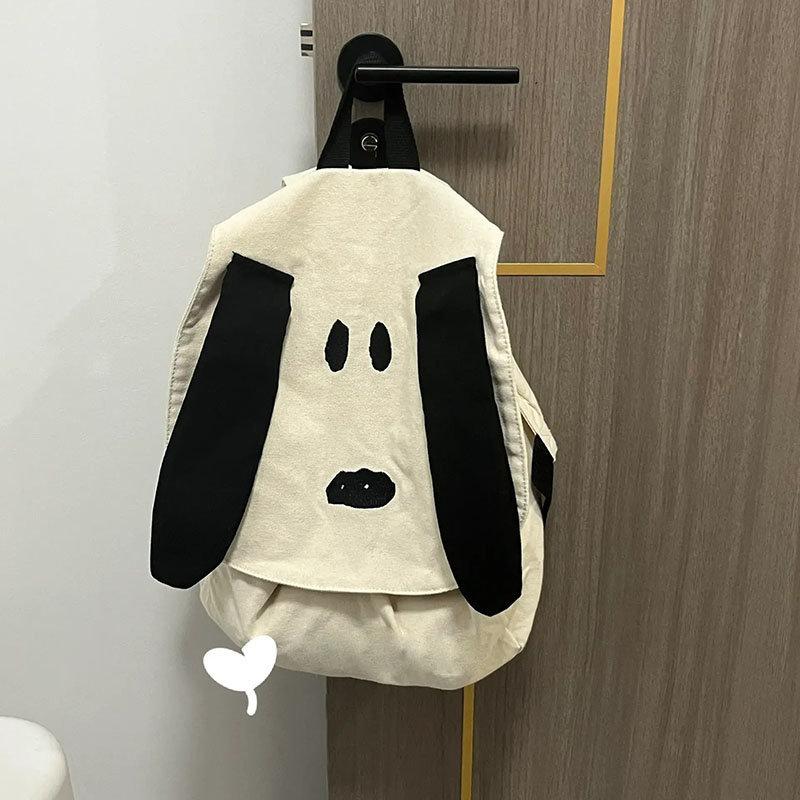Canvas Backpack Female Cute Puppy Chic Soft Girl Cute Summer Canvas Small Backpack Student Backpack Male