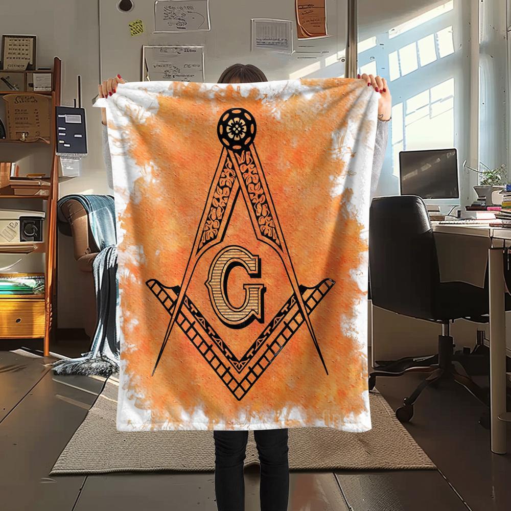 Freemasonry  Print Flannel Blanket, High Quality Comfortable for All Seasons, Home Decor, Warmth and Comfort