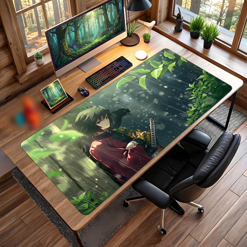 Tappetino Mouse Stampato Tomioka Giyu Antiscivolo Impermeabile Gomma Tappetino da Scrivania per Gaming Ufficio Laptop Decorazione Casa Regalo