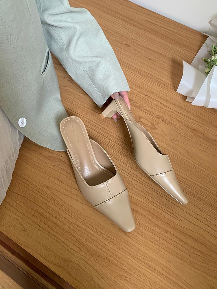 Fashion Muller Slippers Women Pumps Slip On Elegant Outdoor Slippers Spring Summer New Concise Casual Working Shoes Woman New Arrival