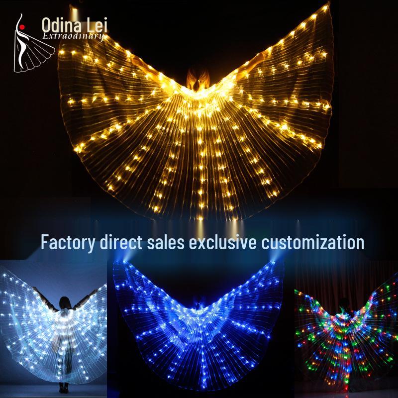 

LED Luminous Butterfly Wings Belly Dance Cape Costume Adult without expandable rod