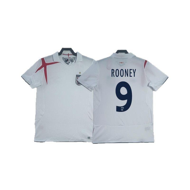 England Retro Football Jersey Gerrard Lampard Campbell Rooney Beckham Soccer Shirt
