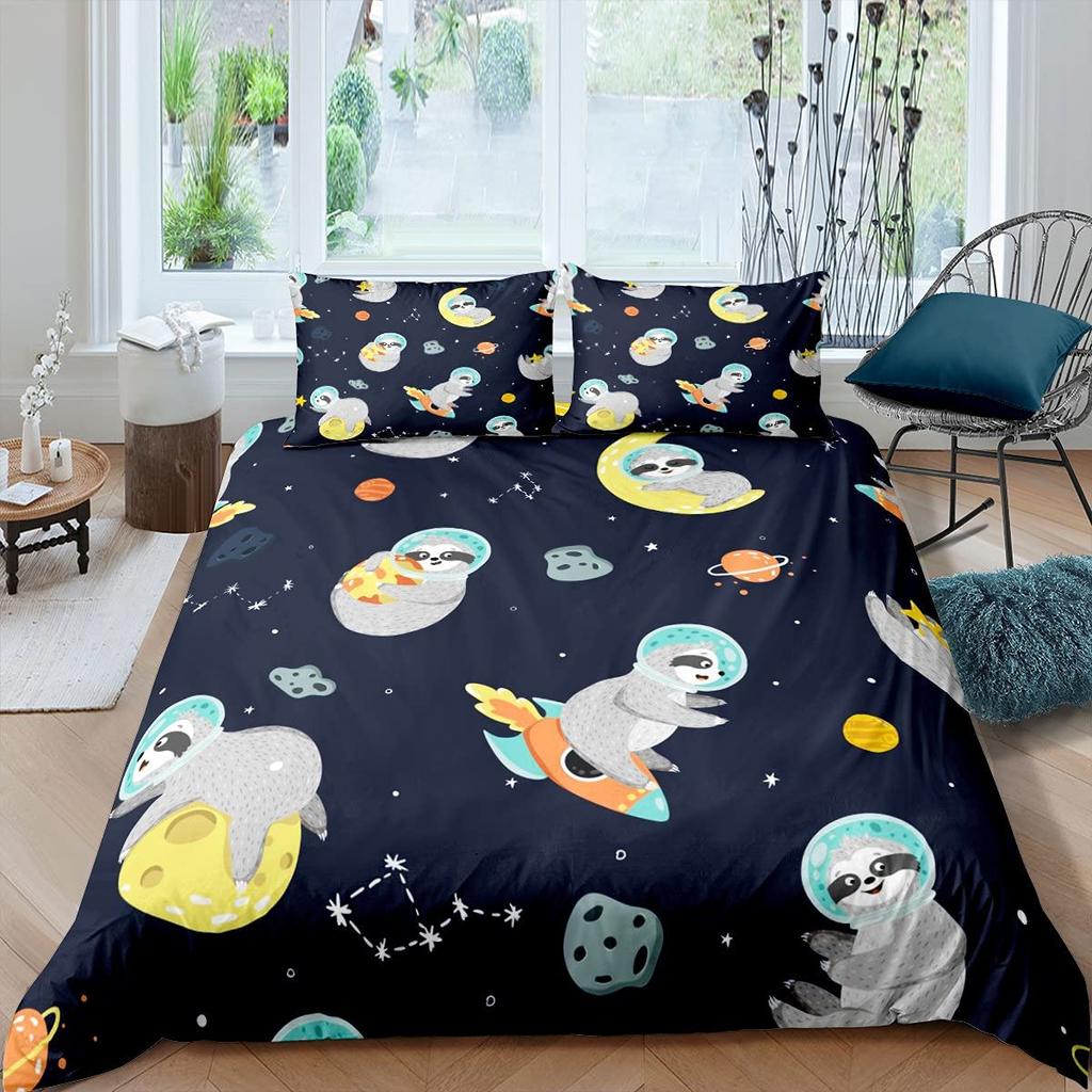 Luxury Duvet Cover and Pillowcase Digital Printing Star/moon/meteor Double Winter Quilt Cover Set Lantern Duvet Cover 1 Person