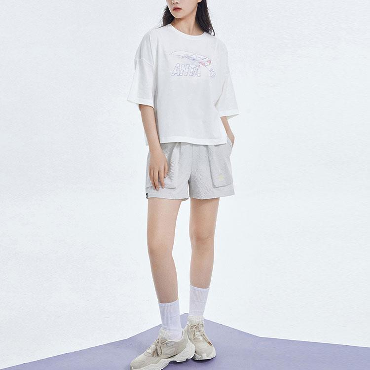 Anta Lifestyle Series Woven Sports Shorts Women Shorts Beach-Gray 962228316-1