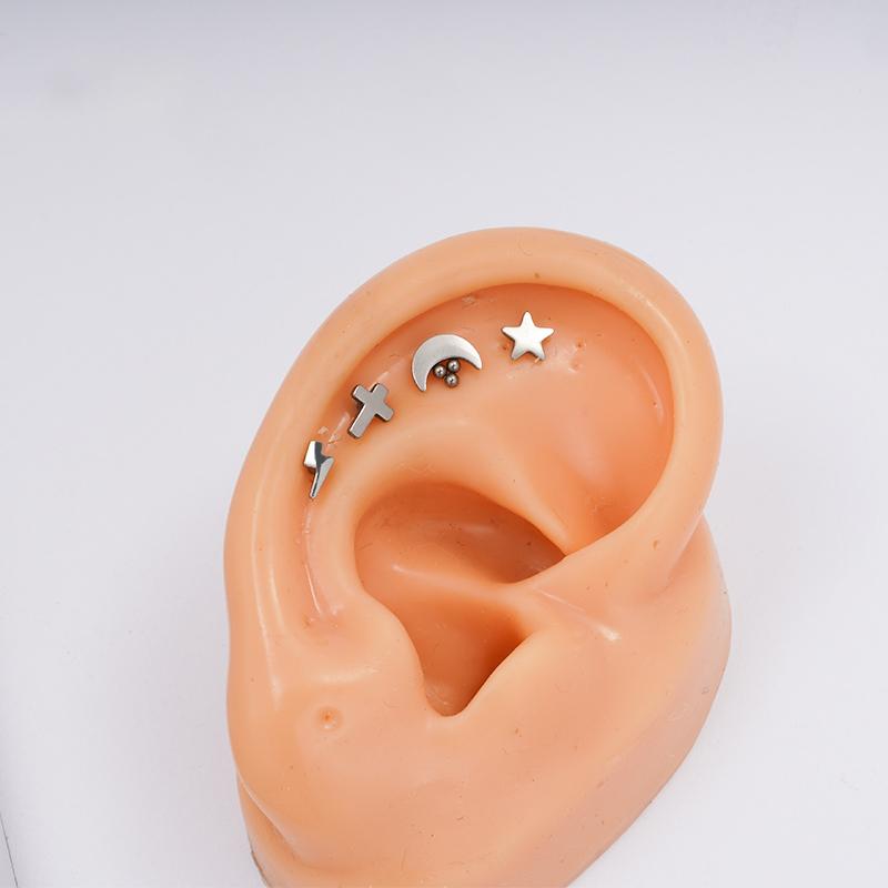 G23 Titanium Threadless Labret Studs Piercing Jewelry 16G Push Pin Cartilage Helix Tragus Earrings for Women Lip Stud Earrings