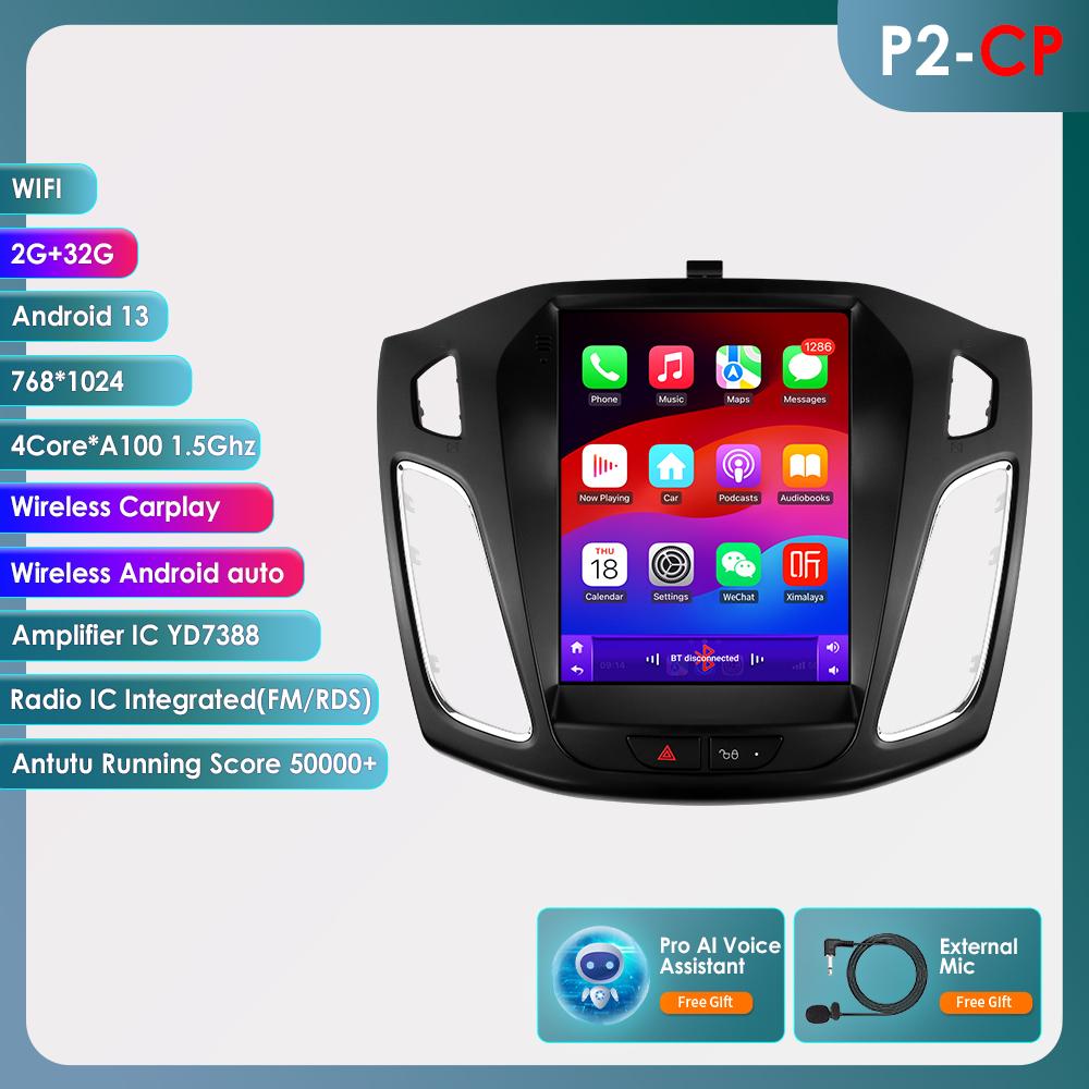 

Hizpo для Tesla Style Carplay Android Автомагнитола для Ford Focus MK3 2012-2018 Мультимедийный Видеоплеер Навигация GPS Автомагнитола Интеллектуальный Экран P2CP 4Core 2G 32G AI