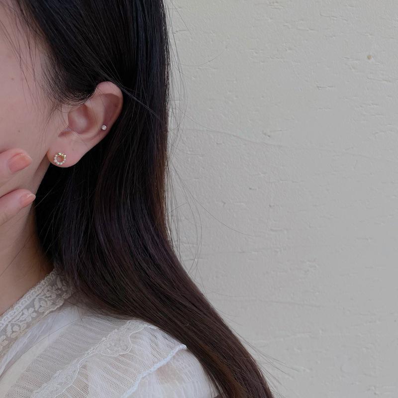 1Set  Delicate Pearl Stud Earring Set Simple Cute Korean Style Small Stud Earring For Women Girls Party Jewelry Gift