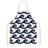 Kitchen Apron Navy Blue Geometric Pattern Kitchen Sleeveless Apron Linen Bib Home Cleaning Tools Cooking Apron Dinner Apron