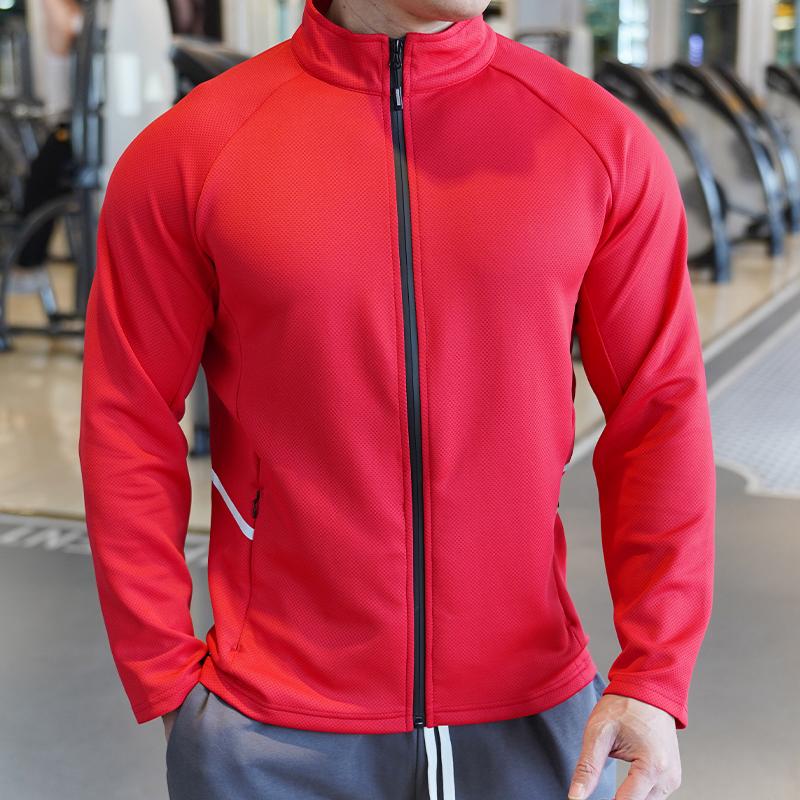 Plus Size Men's Jacket Sports Jersey Zip Up Long Sleeve T-shirts Quick Dry Gym Fitness Elasticity Coats Man Running Sweatshirts