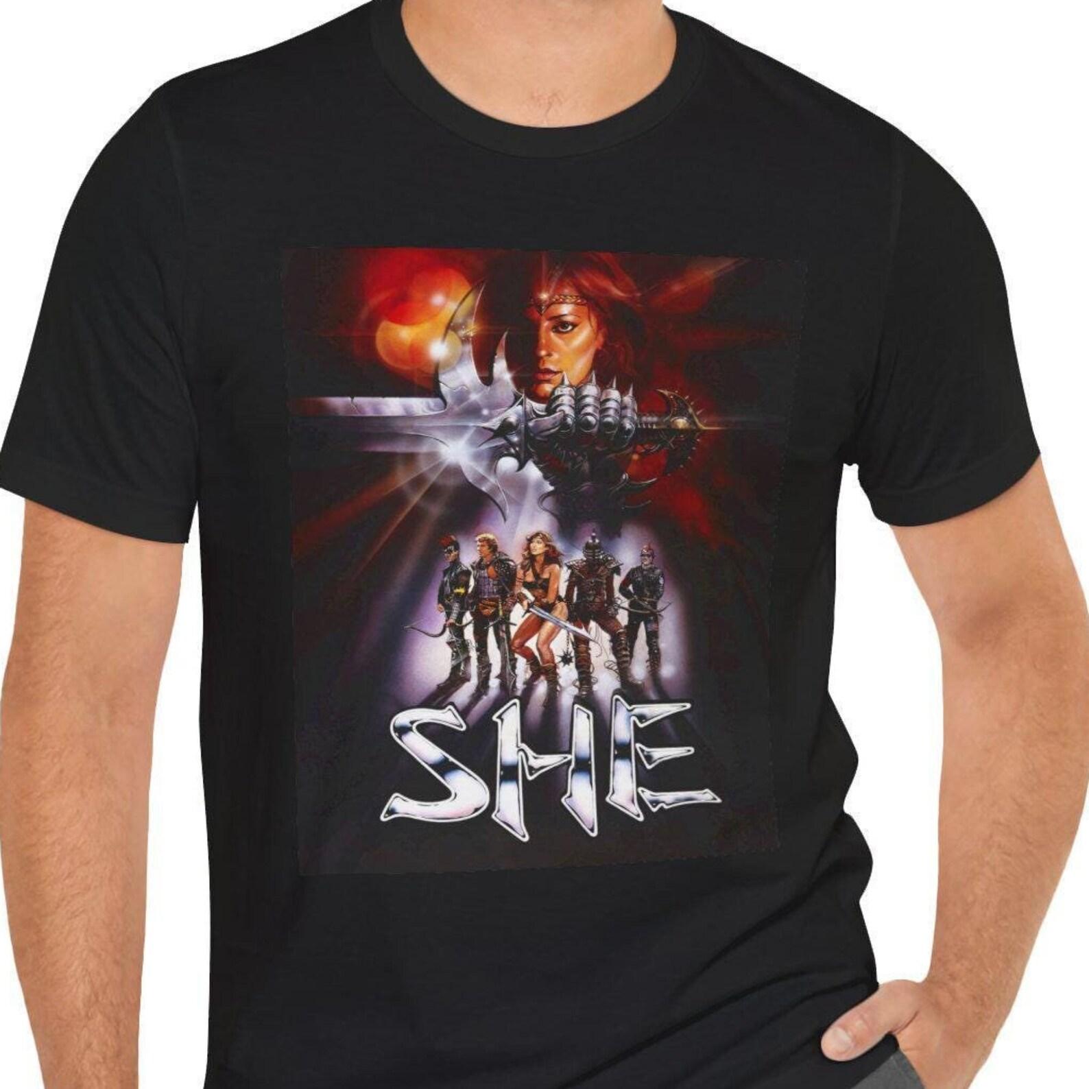 She T-Shirt Black Short Sleeve Movie Tee S