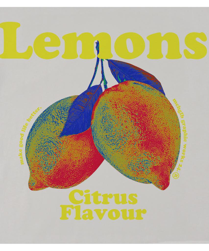 MATCHGLOBE Lemons Flavor Oversized Tee (Beige)
