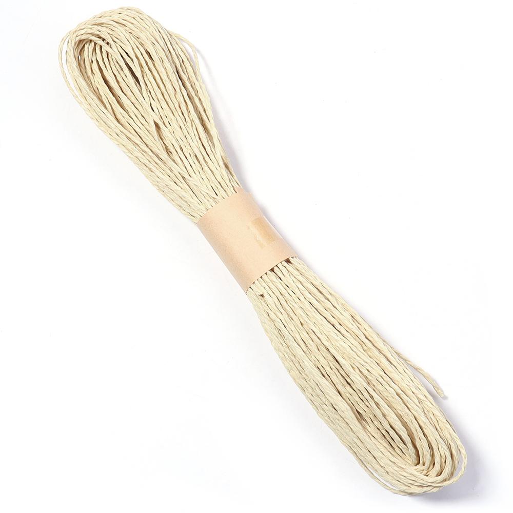 

30M Natural Raffia Paper Rope Ribbon Packing Paper Cord Braided Lafite Paper Rope DIY Crafts Festival Decoration Gift Wrapping бежевый