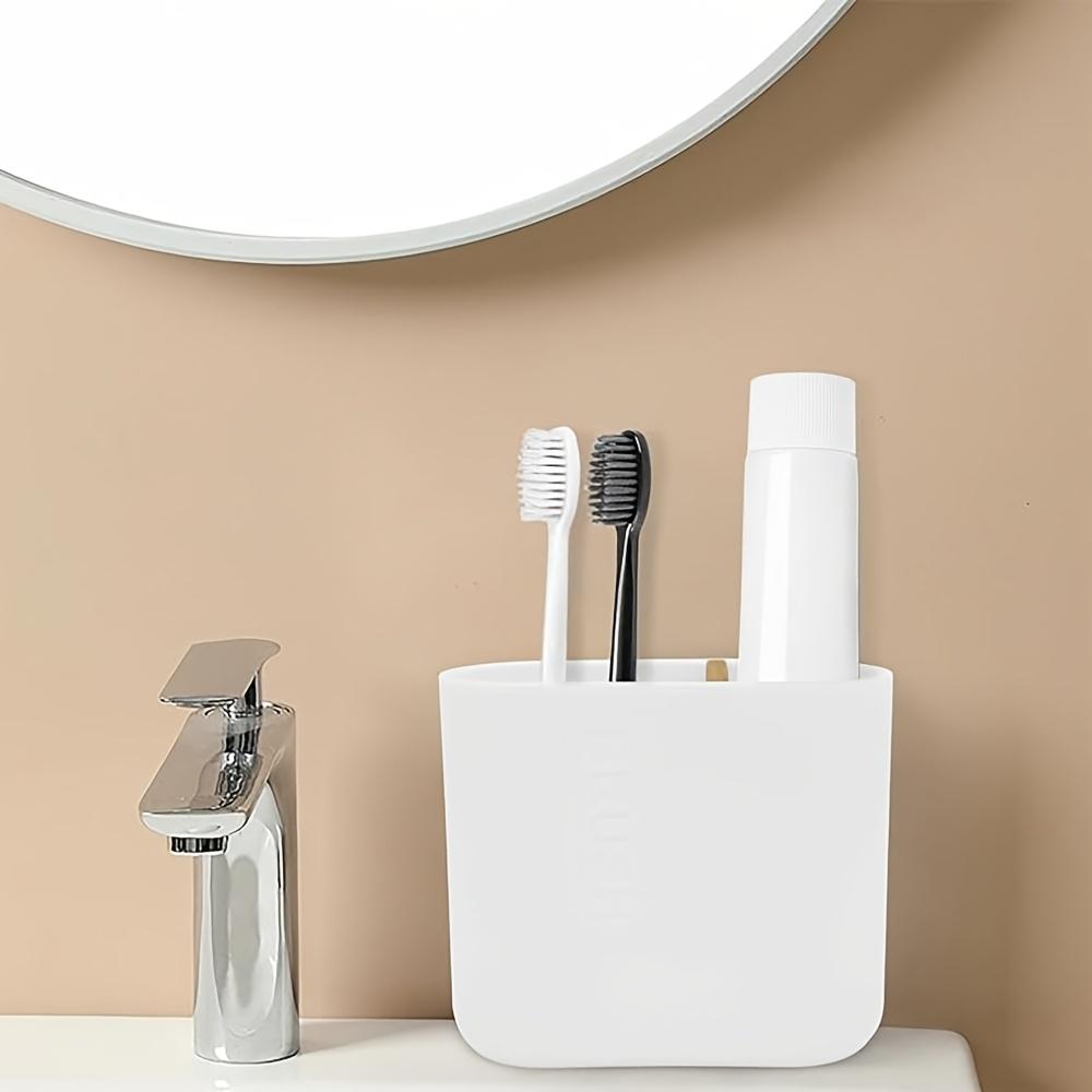 A Toothbrush Holder with Dividers, Detachable for Easy Cleaning, Multifunctional Storage, a Two-Slot Electric Toothbrush And Toothpaste Organizer