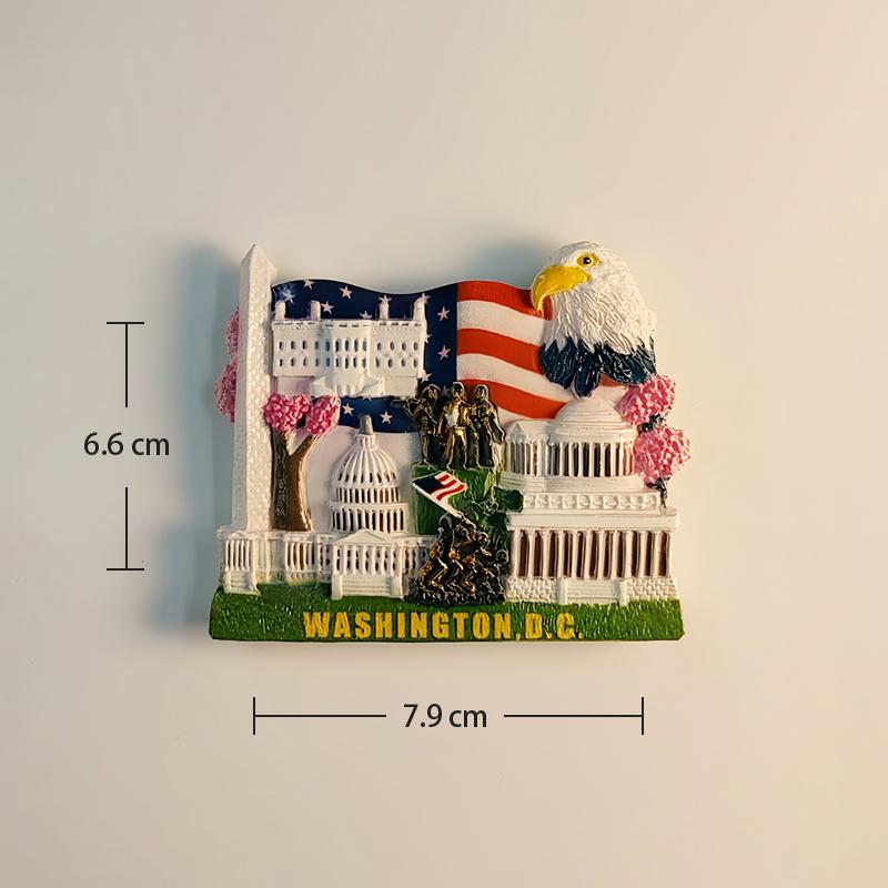 

Америка Вашингтон достопримечательности 3D стереоскопические туристические сувениры смола живопись украшение для дома магниты на холодильник