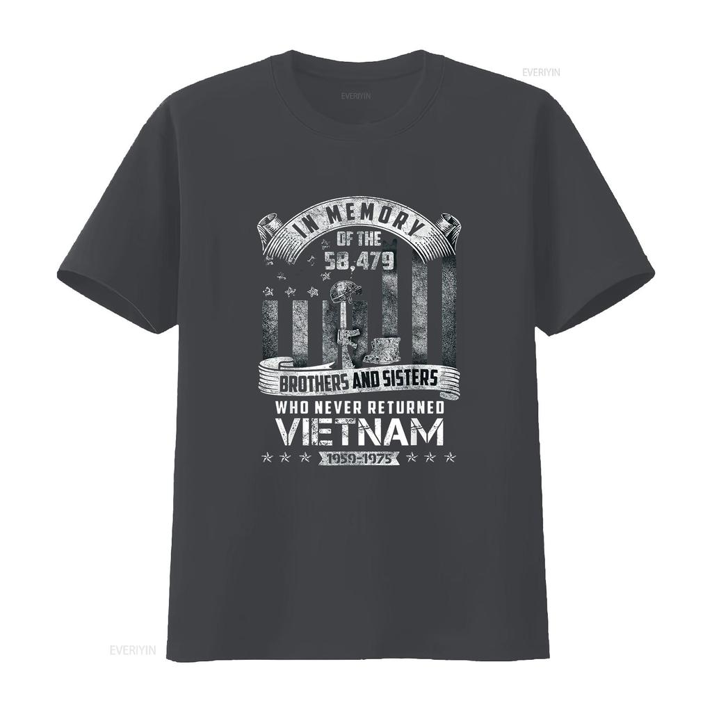 Womens In Memory Of Vietnam Veteran T Shirt Black 2XL Vintage Washed Homme Breathable Soft Unisex Stretched Stylish Comfortable