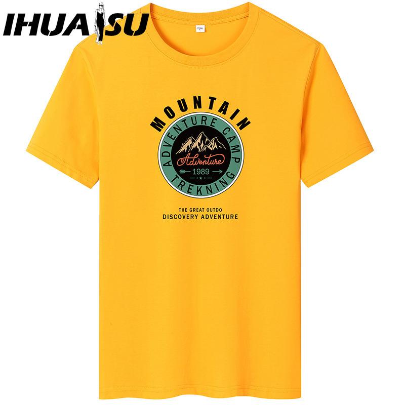 IHUASU Kurzarm-T-Shirt aus Baumwolle für Herren, modisch, lockeres Halbarmhemd, bedrucktes mitfühlendes Hemd