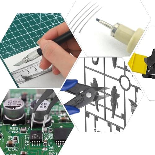 WMYCONGCONG Plastic Model Kit, 23-Piece Beginner's Tool Set, Includes Thin-Blade Nippers, File, Cutting Mat, Sandpaper, Precision Tweezers, and Modele