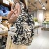 2024 New Backpack Bear Printed Schoolbag Female Junior High School Students Niche All-matching Computer Bag
