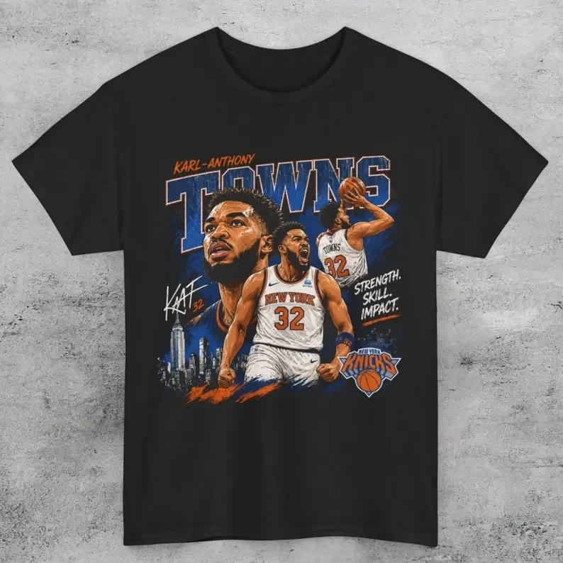 2026 Summer Karl Anthony Towns NY VARIANT Graphic Print T-shirt Men Women Cotton Comfortable Soft Men Women Streetwear Y2k Fashion Oversized Tee 4XL
