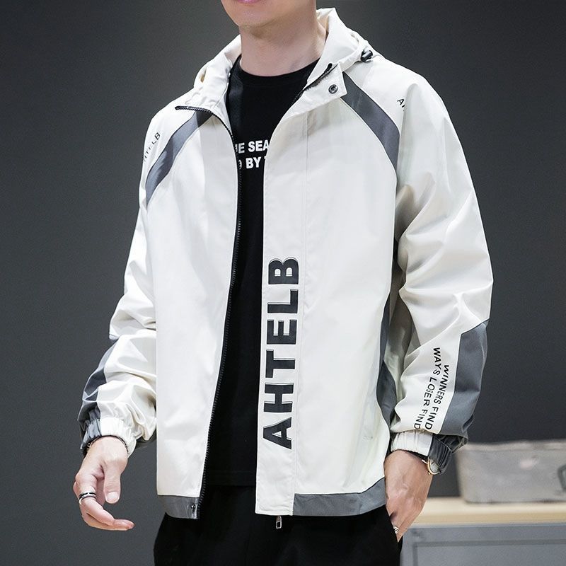 Jacket Men's Spring, Autumn and Winter New Ins Trend Hooded Casual Versatile Loose Jacket Top Clothes